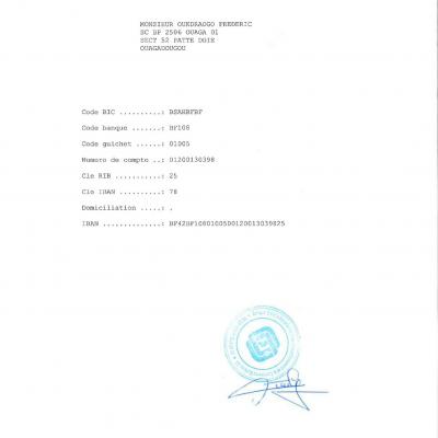 Dons RIB BSIC BANQUE